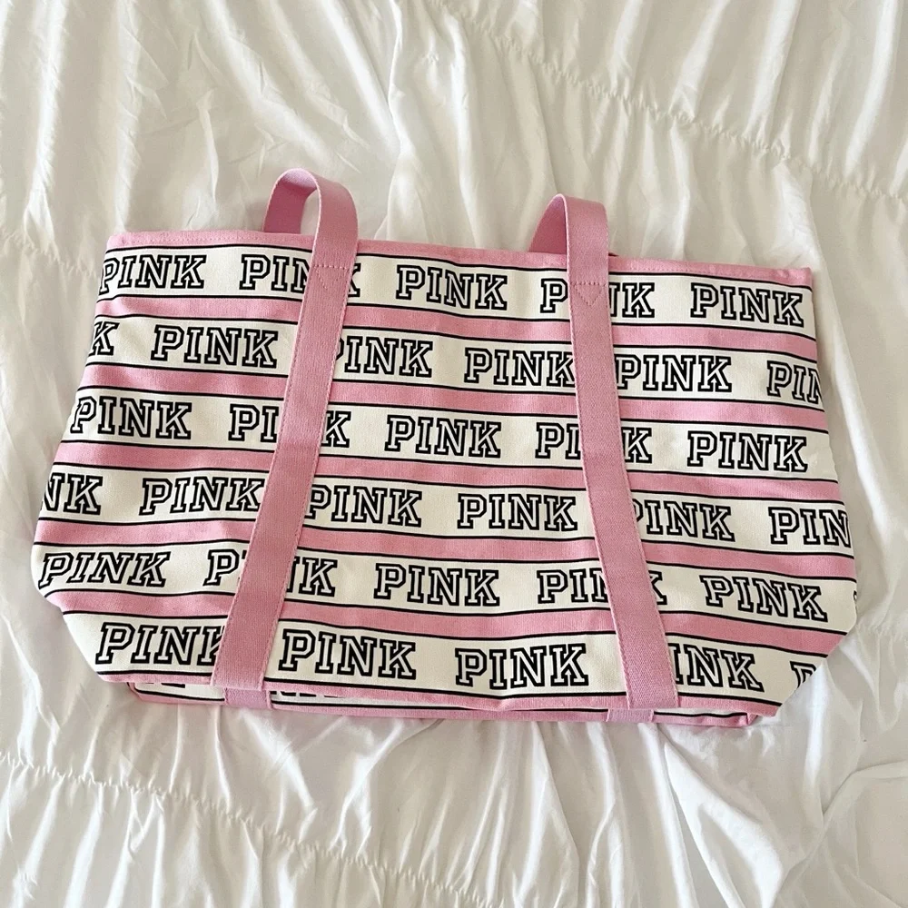 NWT Pink Top Zip Tote Bag - Picture 2 of 8